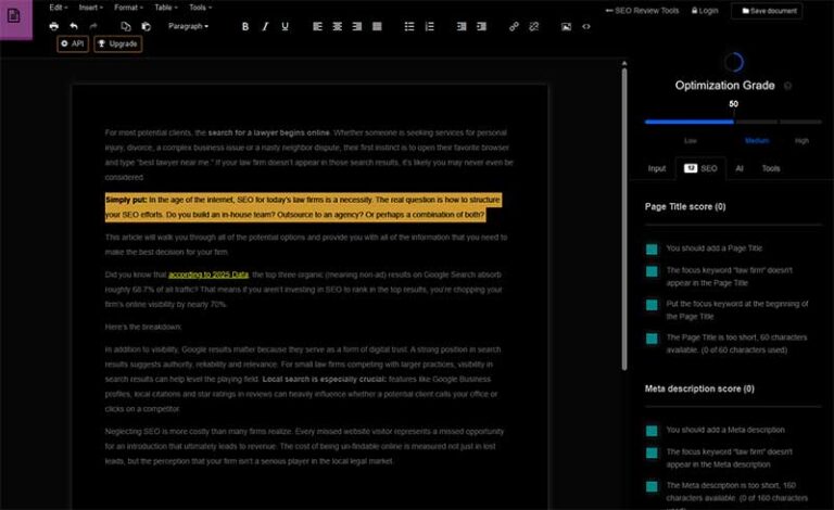 Law Firm Keyword Optimization