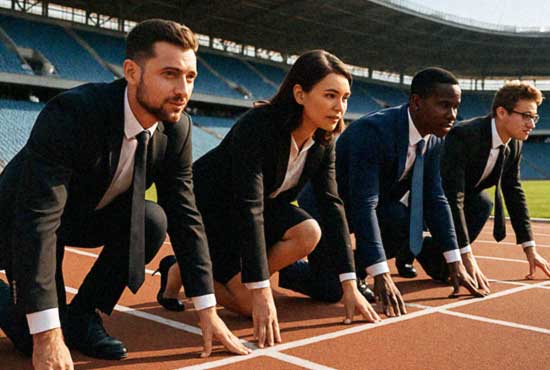 Group of Lawyers at Finish Line - Blue Media Law Firm PPC Services