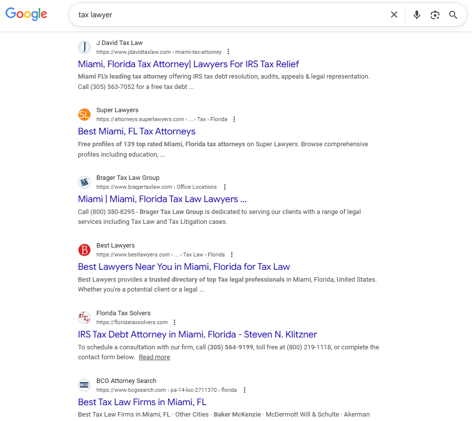SEO for tax law firm