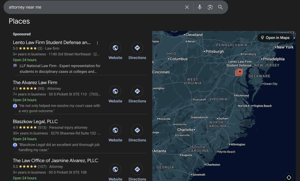 Local SEO Law Search