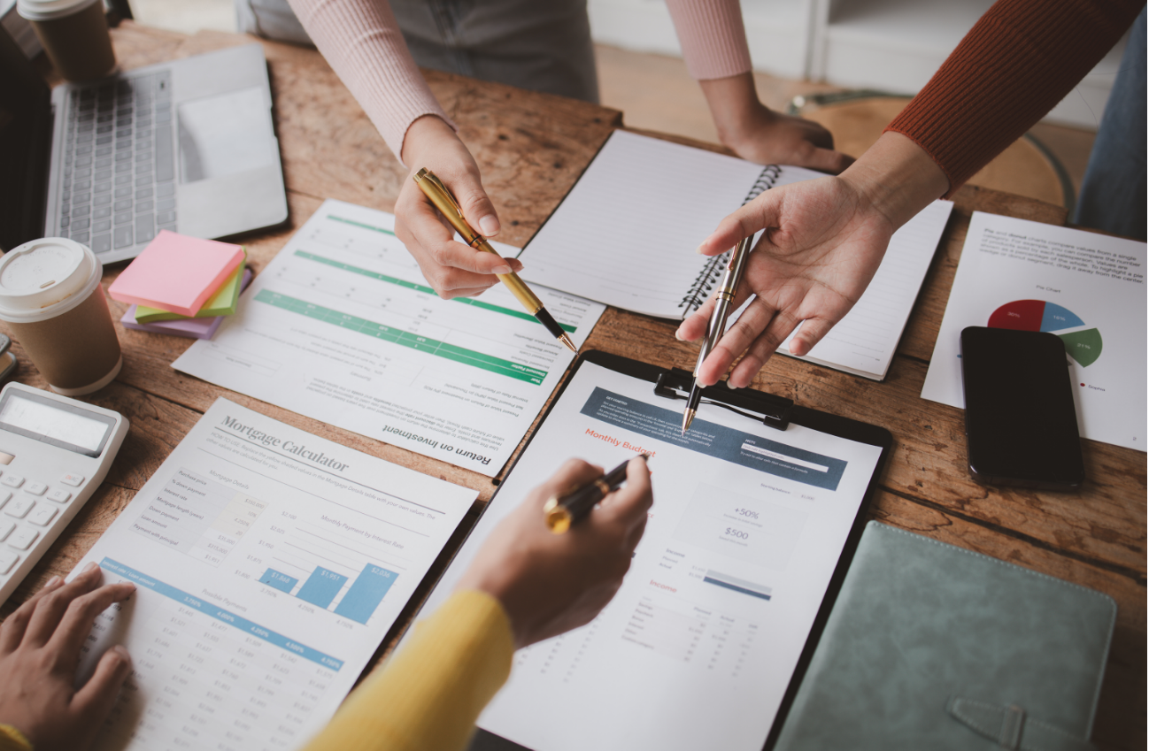 Group of people discussing business strategy