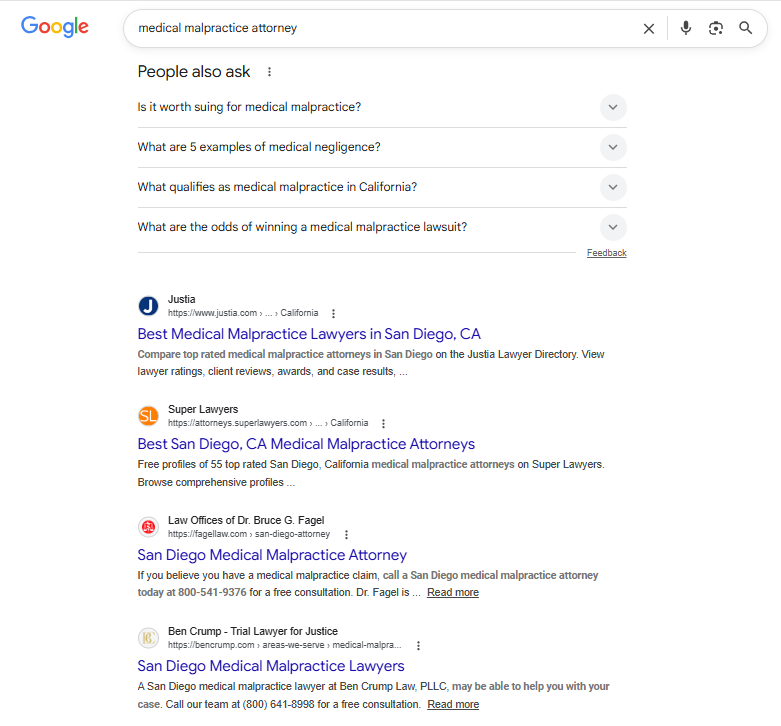 Medical Malpractice Attorney Serps