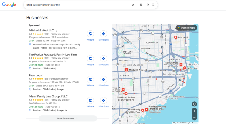 local SEO for child custody lawyer