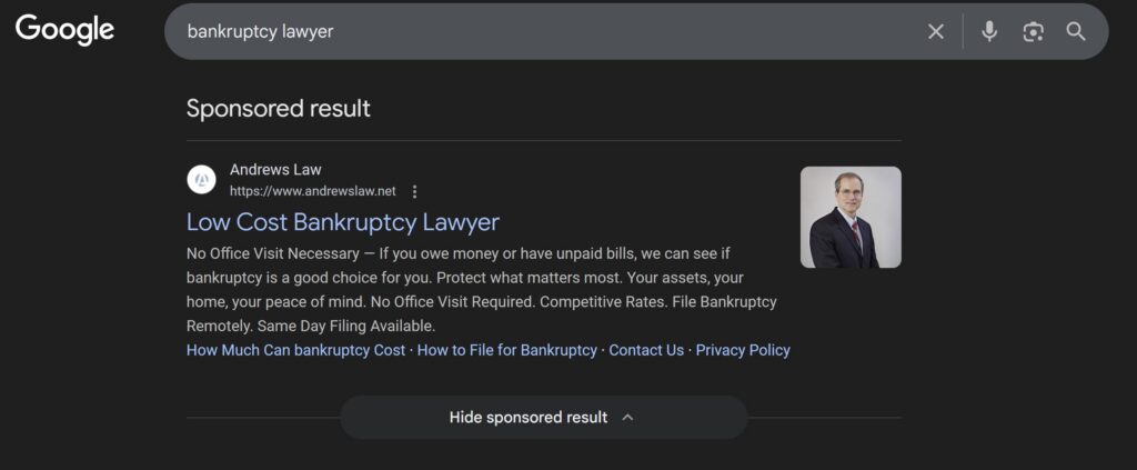 bankruptcy ppc services